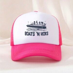 Pink and White Graphic Trucker Hat